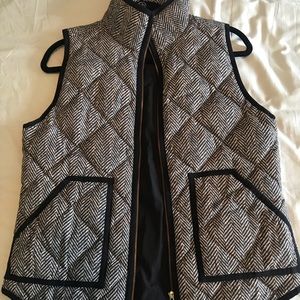 J. Crew Black/White Quilted Vest